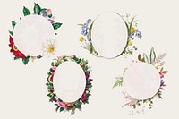 Flower frame vector botanical badges