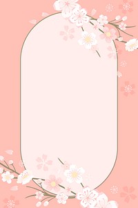 Pastel pink Sakura vector border frame