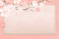 Pastel pink Sakura rectangle frame