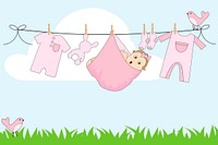 Cute baby laundry background. Free public domain CC0 image