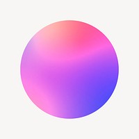 Aesthetic gradient circle collage element, colorful design psd