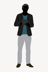 Man silhouette, full body length vector