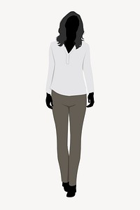 Woman silhouette, full body length vector