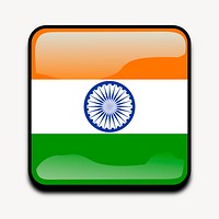Indian flag icon clipart, illustration psd. Free public domain CC0 image.