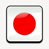 Japanese flag icon clipart, illustration vector. Free public domain CC0 image.
