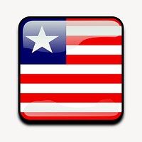 Liberian flag icon clipart, illustration vector. Free public domain CC0 image.