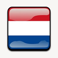 Netherlands flag icon clipart, illustration vector. Free public domain CC0 image.