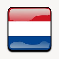 Netherlands flag icon clipart, illustration. Free public domain CC0 image.