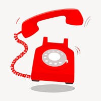 Ringing phone clipart, illustration psd. Free public domain CC0 image.
