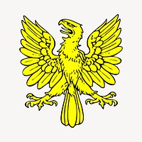 Yellow eagle clipart, illustration psd. Free public domain CC0 image.