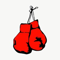 Boxing gloves clipart, illustration vector. Free public domain CC0 image.