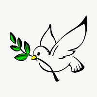 Dove, peace symbol clipart, illustration vector. Free public domain CC0 image.