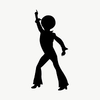 Disco man silhouette drawing, illustration vector. Free public domain CC0 image.