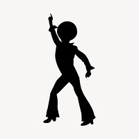 Disco man silhouette drawing, illustration psd. Free public domain CC0 image.