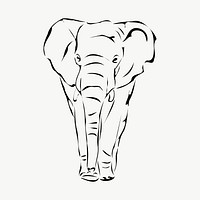 Elephant, animal clipart, illustration vector. Free public domain CC0 image.