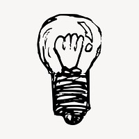 Light bulb doodle drawing, illustration psd. Free public domain CC0 image.