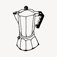 Vintage kettle drawing, illustration psd. Free public domain CC0 image.