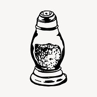 Salt shaker drawing, illustration. Free public domain CC0 image.