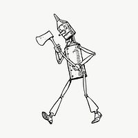 Tin Woodsman drawing, illustration vector. Free public domain CC0 image.