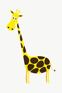 Giraffe cartoon clipart, illustration vector. Free public domain CC0 image.