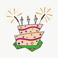 Birthday cake clipart, illustration vector. Free public domain CC0 image.