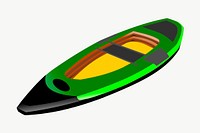 Green canoe clipart, illustration vector. Free public domain CC0 image.