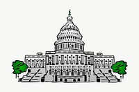 United States Capitol clipart, illustration vector. Free public domain CC0 image.