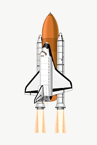 Launching rocket clipart, illustration vector. Free public domain CC0 image.