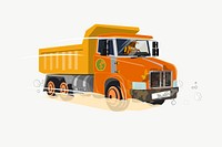 Dump truck clipart, illustration vector. Free public domain CC0 image.