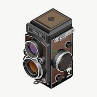 Analog camera clipart, illustration vector. Free public domain CC0 image.