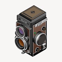 Analog camera clipart, illustration psd. Free public domain CC0 image.