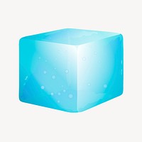 Ice cube clipart, illustration vector. Free public domain CC0 image.