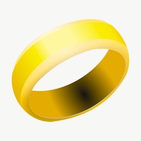 Gold ring clipart, illustration vector. Free public domain CC0 image.