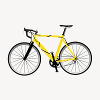 Yellow bicycle clipart, illustration. Free public domain CC0 image.