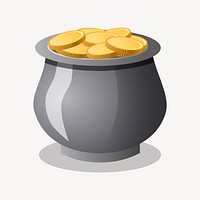 Gold pot clipart, illustration vector. Free public domain CC0 image.