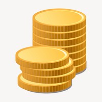 Gold coins clipart, illustration vector. Free public domain CC0 image.