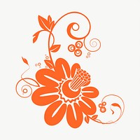 Flower ornament clipart, illustration vector. Free public domain CC0 image.