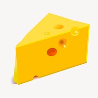 Cheese piece clipart, illustration psd. Free public domain CC0 image.