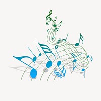 Musical notes clipart, illustration psd. Free public domain CC0 image.