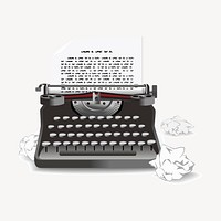 Vintage typewriter clipart, illustration psd. Free public domain CC0 image.