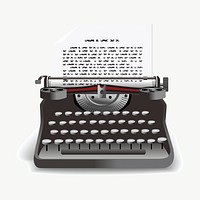 Vintage typewriter clipart, illustration vector. Free public domain CC0 image.