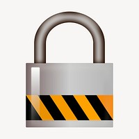 Padlock clipart, illustration psd. Free public domain CC0 image.