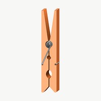 Clothespin clipart, illustration vector. Free public domain CC0 image.