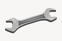 Wrench, tool clipart, illustration psd. Free public domain CC0 image.