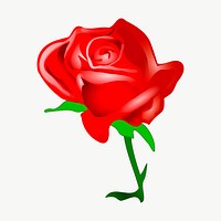 Red rose clipart, illustration vector. Free public domain CC0 image.