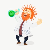 Mad scientist  clipart, illustration vector. Free public domain CC0 image.