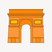 Arc de Triomphe clipart, illustration vector. Free public domain CC0 image.