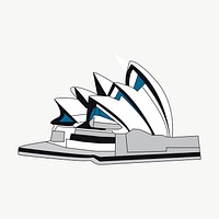 Sydney Opera House clipart, illustration vector. Free public domain CC0 image.