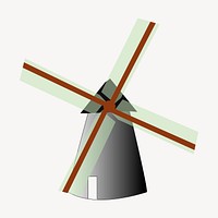 Windmill clipart, illustration psd. Free public domain CC0 image.