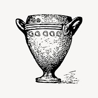 Vintage goblet drawing, illustration vector. Free public domain CC0 image.